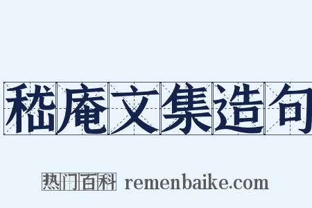 嵇庵文集造句是什么意思的图片